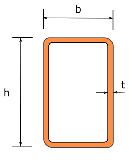 Rectangular Tube Gal technical reference image